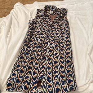 Cabi Heart Patterned Sheer Dress